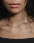 Thin Herringbone Chain - Sterling Silver