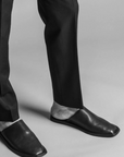 Black Leather Mule