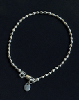 Oval Sterling Beaded Anklet