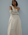 Canvas Pleat Cocoon Dress - Shell