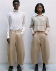 Soft Cotton Curved Pants - Toasted