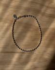 Oval Sterling Beaded Anklet