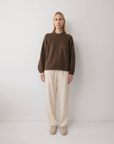 Rib Neck Pullover - Bark