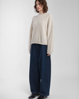 Cream Boucle Rolled Sweater