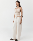 Fine Drawstring Relaxed Pants - Ivory