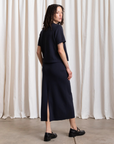 Thick Knit T-Shirt - Deep Navy