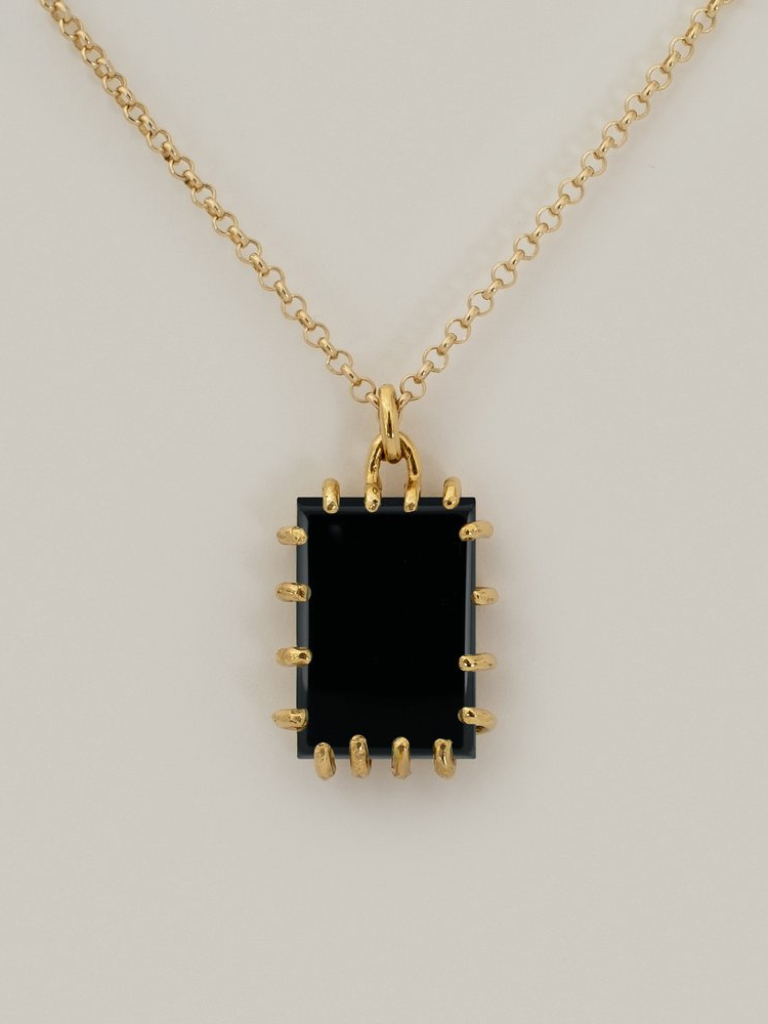 Phoebe Necklace - Gold with Onyx