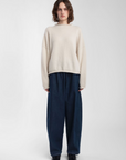 Cream Boucle Rolled Sweater