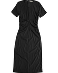 Side Ruched Form Dress - Black