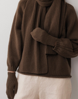 Rib Mittens - Bark