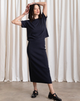 Thick Knit T-Shirt - Deep Navy