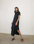 Mandu Dress - Black Linen
