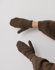 Rib Mittens - Bark