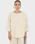 Pocket Popover Top - Papyrus