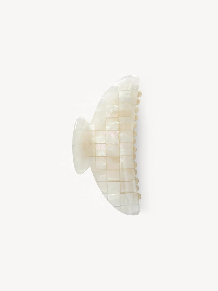 Midi Heirloom Claw - Opalite Shell Checker
