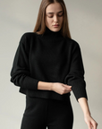 Crop Turtleneck - Black