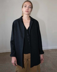 Nadine Blazer - Black Linen