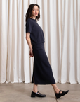 Thick Knit T-Shirt - Deep Navy