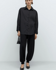 Flecked Cotton Pants - Anthracite