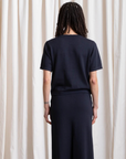 Thick Knit T-Shirt - Deep Navy