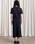 Thick Knit T-Shirt - Deep Navy