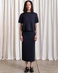 Thick Knit T-Shirt - Deep Navy