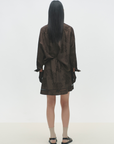 Jacquard Skirt Pants - Dark Brown