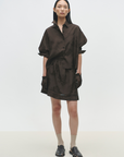 Jacquard Skirt Pants - Dark Brown