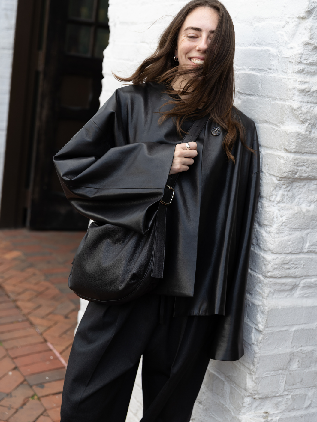 Cleo Jacket - Recycled Leather – Phosphene Studio Fredericksburg