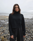 Crop Turtleneck - Black