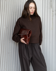 Pleated Relaxed Pants - Dark Brown
