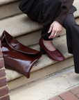 Large Zip Clutch - Glossed Burgandy