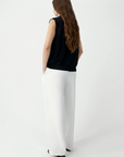 Cotton & Linen Curved Pants - White