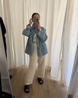 Rib Wide Leg - Ecru