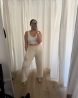 Rib Wide Leg - Ecru