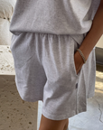 Flared Basketball Shorts - Icy Grey