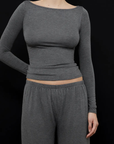 Recline Bateau Long Sleeve - Charcoal