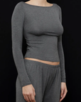 Recline Bateau Long Sleeve - Charcoal