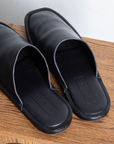 Black Leather Mule
