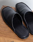 Black Leather Mule