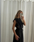 Raven Pinafore Dress - Black