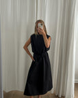 Raven Pinafore Dress - Black