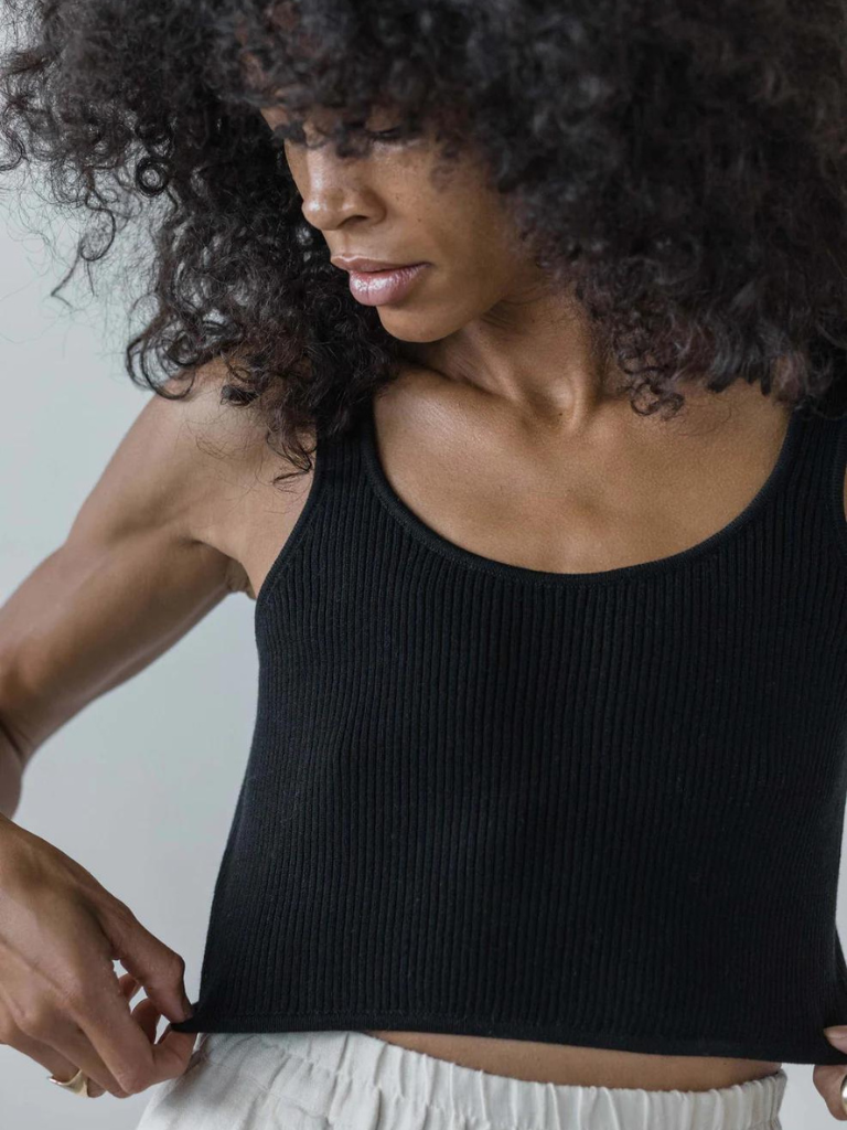Daniela Tank - Black Cotton
