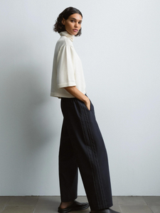 Cotton & Cashmere Turtleneck Sweater - Natural