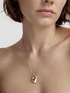 Small Pebble Pendant Necklace - Gold