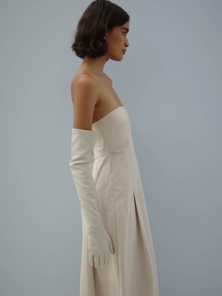 Canvas Pleat Cocoon Dress - Shell