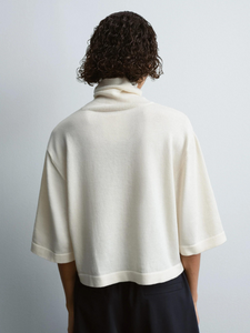 Cotton & Cashmere Turtleneck Sweater - Natural
