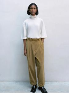 Cotton & Cashmere Turtleneck Sweater - Natural