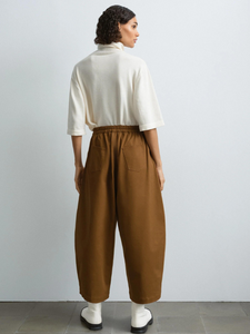 Soft Cotton Curved Pants - Toffee