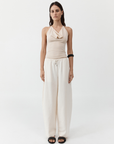 Fine Drawstring Relaxed Pants - Ivory